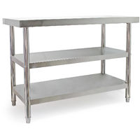 Mesa trabajo acero inoxidable con 2 baldas inferiores 120x60cm altura regulable Hostelería Gastro