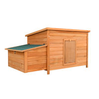 Gallinero rojo marrón de madera 136x74x70cm, con nidos y bandeja extraible para limpieza