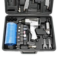 Set herramientas aire comprimido 27 piezas Pistola impacto Medidor inflado neumáticos Llave impacto