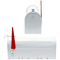 Buzón US Mailbox diseño americano blanco soporte de pared vintage retro cartas correspondencia USA 