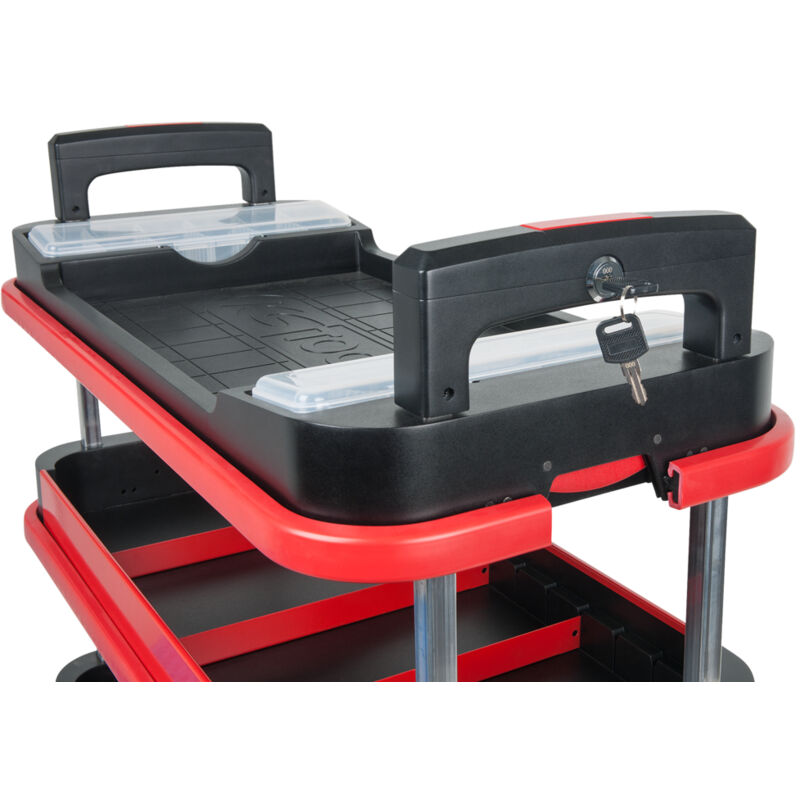 Chariot Plateau KS Tools - Capacité 150kg - Dimensions 740x480mm - Roulettes 100mm - Pliable - Pour Atelier Ou Chantier
