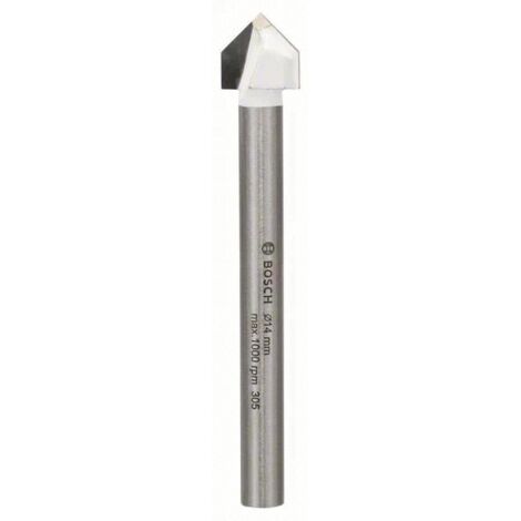 Bosch – Foret pour carrelage 14mm x 90mm – Emmanchement cylindrique – Perçage à sec sans percussion – Pour carrelage dur et moyen
