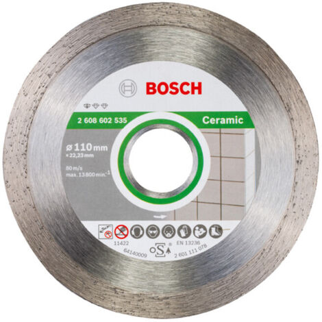BOSCH Disques à tronçonner diamantés céramique - Standard for Ceramic - 110 mm - x 1 - 7.5 mm - 22,23 mm