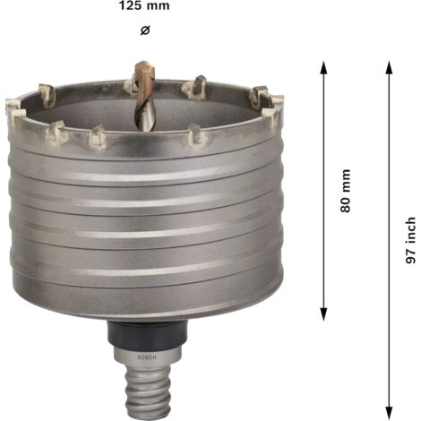 Bosch – Couronne-trépan SDS-max 125 mm – Accessoire pour perforateur – Pour béton et maçonnerie – Longueur utile 97 mm (1/7)