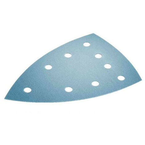 Festool – Lot de 100 feuilles abrasives delta Granat 50/100 – Grain 80/120 – Pour ponçage bois dur et plastique – Perforées pour aspiration
