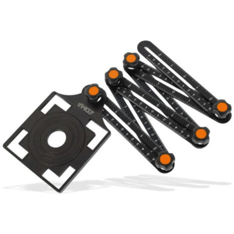 Edma – Copieur de forme multiangle pour traçage précis – 6 segments coulissants en aluminium – Dimensions 108x108mm – 262055 (1/5)