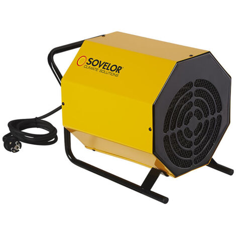 Sovelor – Chauffage de chantier électrique 3.3kW – Résistances spiralées pour chaleur élevée – Thermostat intégré – Pour espaces confinés