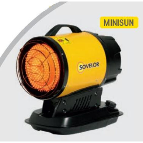 Sovelor – Chauffage radiant portable au fioul 17 kW pour espaces jusqu'à 15 m² – Brûleur automatique avec thermostat – MINISUN