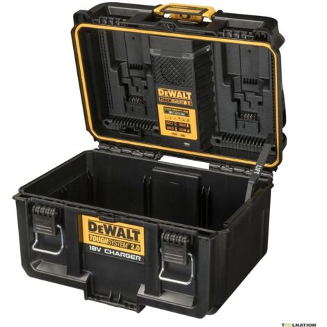Dewalt – Chargeur duo 2 Amp pour batteries 18V/FLEXVOLT (6.0-12.0Ah) – Protection IP55 – Système Auto-Connect TOUGHSYSTEM 2.0 – 2 ports USB – DWST83471QW