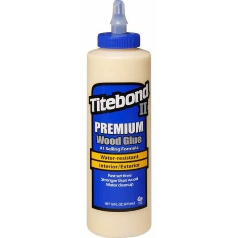 Colle à bois monocomposant 473 ml – Résistance à l'eau ANSI type II – Forte adhérence initiale – Pour menuiserie extérieure – Titebond