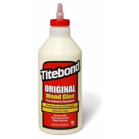 Colle à bois à prise rapide 946 ml – Émulsion à base de résine aliphatique – Pour collage MDF et contreplaqué – Titebond Original