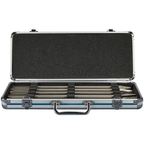 Makita – Coffret 5 outils burinage SDS-MAX – 3 pointes à béton 400mm – 2 burins plats 25mm – Coffret aluminium pour démolition béton - D-42472