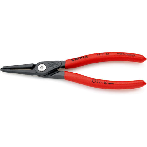 KNIPEX 48 11 J2 SB Pince de précision pour circlips pour circlips intérieurs d'alésage gaines PVC anti-dérapantes grise atramentisée 180 mm