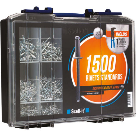 Coffret assortiments de rivets et pince à riveter - SCELL-IT - COF001