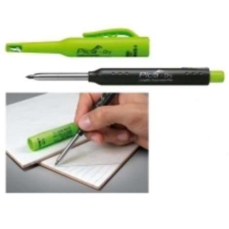 Crayon Pica-Dry avec mine graphite 2B – Multi-surfaces – Effaçable sur surfaces lisses – Clip de poche pour transport facile