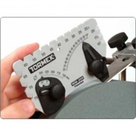 Tormek – Positionneur d'angle WM-200 – Réglage de 10° à 75° – Compatible avec meules de 250 à 150 mm – Précision pour affûtage d'outils
