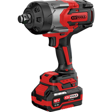 KS Tools - 515.4720F - Clé à chocs 3/4" sans fil - Clé à choc sur batterie brushless - Puissance 18 V - 2300 Nm - 3,4 kg sans batterie - Livrée en coffret avec 2 batteries 8Ah