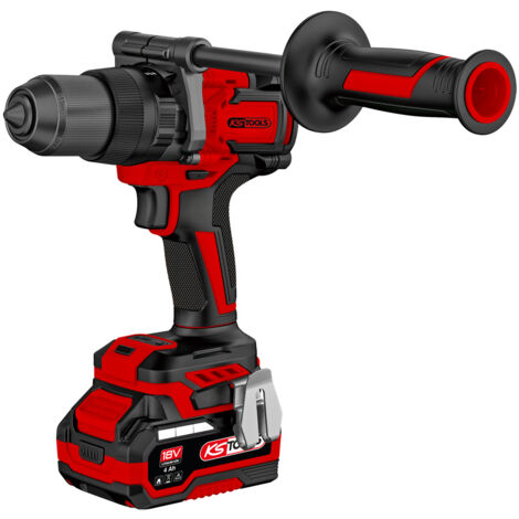 KS Tools - Perceuse visseuse sur batterie - Perceuse visseuse sans fil brushless - Puissance 18 V - 1,6 kg sans batterie - Livrée en coffret avec 2 batteries 4Ah - 515.4730F (1/4)
