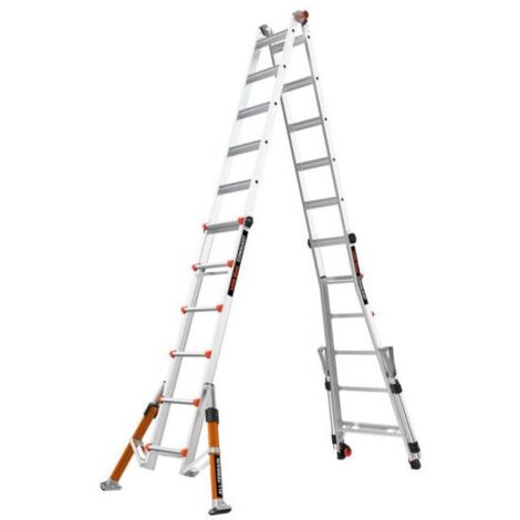Little Giant – Echelle convertible Conquest PRO – Capacité de charge 150 kg – Rails de sécurité latéraux – Pieds stabilisateurs pour sols irréguliers