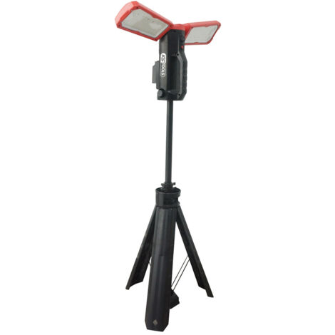 KS Tools - Projecteur portable sur trépied - Projecteur de chantier 10 000 lumens - éclairage sans fil AC/DC - lampe LED - 150.4470F (1/4)