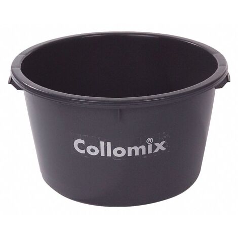 Collomix – Cuve de chantier 65 L – Polyéthylène noir pour malaxeurs Collomatic – Poignées anti-déchirement – CO60403