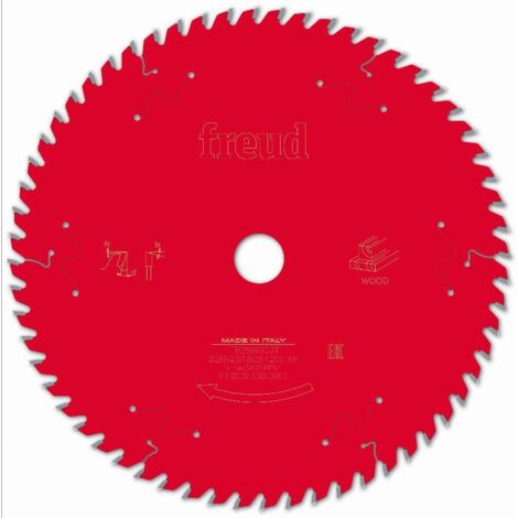 Freud – Lame de scie circulaire 255 mm – Pour bois dur et tendre – Alésage 25,4 mm – 60 dents – Technologie antiadhésive Perma-Shield (1/3)