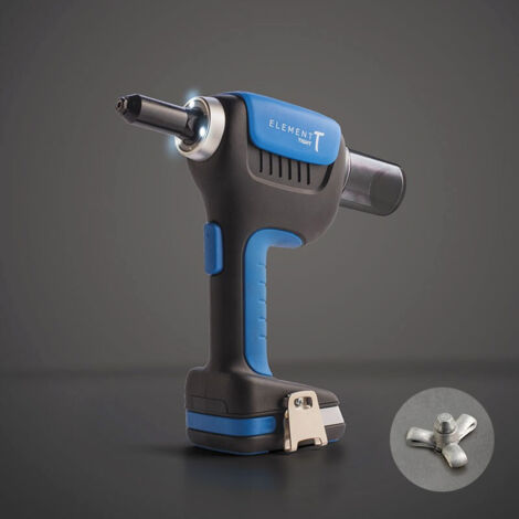 Coffret riveteuse E-t pour rivets aveugles étoiles 5.2 - 7.8 mm, 2 batteries 18V Li-Ion - 2.0 Ah, chargeur et accessoires (1/4)