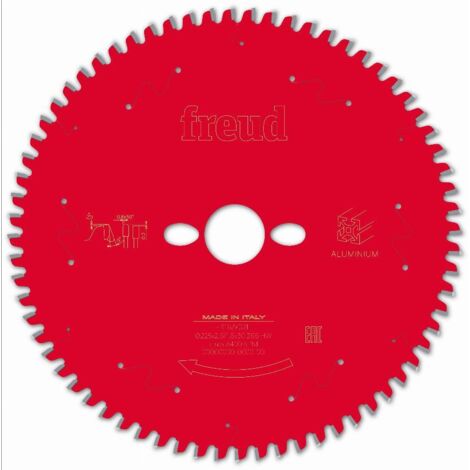 Lame pour scie circulaire portative FREUD - Ø225 2,6/1,8 AL30 Z68 TP -5° - F03FS09834 -FR18A001T