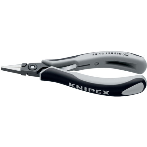 KNIPEX 34 12 130 ESD Pince de préhension de précision pour l’électronique ESD avec poignées multimatières brunie 130 mm