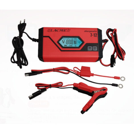 Lacme – Chargeur de batterie 12V 7A IUoU – Charge automatique 6 étapes – Compatible plomb-acide et lithium-ion – Afficheur LCD (1/3)