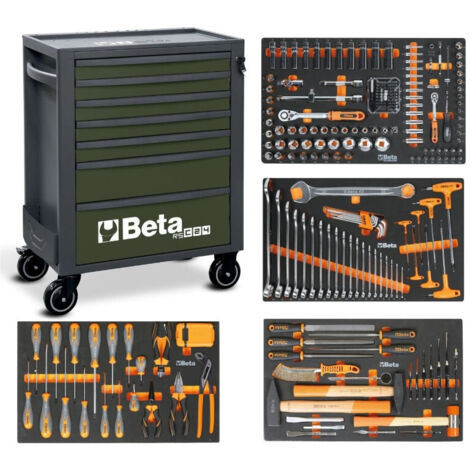Beta – Servante d'atelier roulante 7 tiroirs – Dimensions tiroirs 588x367mm – Capacité 800kg – Verrou de sécurité centralisé - RSC24