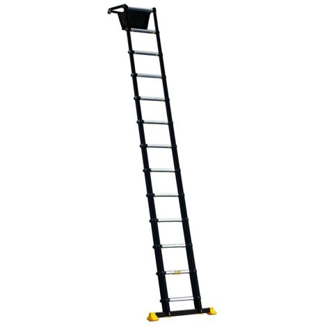 Centaure – Échelle télescopique 13 échelons – Aluminium anodisé – Hauteur d'accès 4,85m – Charge maximale 150kg – Système d'amortissement d'air