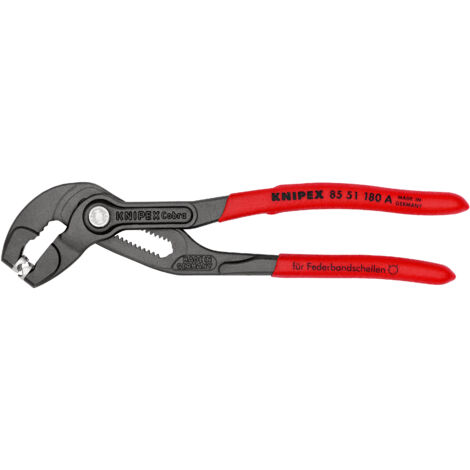KNIPEX 85 51 180 A SB Pince à colliers autoserrants gaines PVC anti-dérapantes grise atramentisée 180 mm