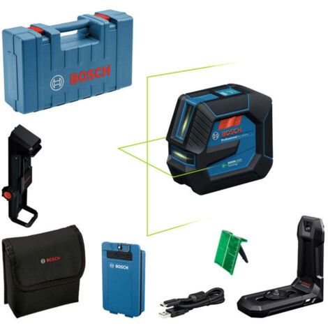 Bosch Professional – Laser à ligne verte 20m – 2 lignes laser – Classe 2 – Auto-nivellement ±4% – IP65 – 601065602 - GLL 20-22 G
