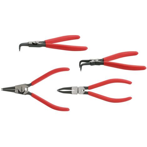 Kstools – Jeu de 4 pinces à circlips intérieurs et extérieurs – Chrome Vanadium – Longueur 160 mm – Poignées gainées PVC