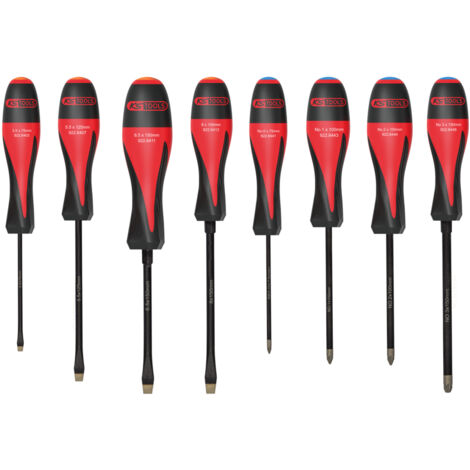 KS Tools - Jeu de 8 tournevis ULTIMATEgrip, Fente - PZ - 922.6440