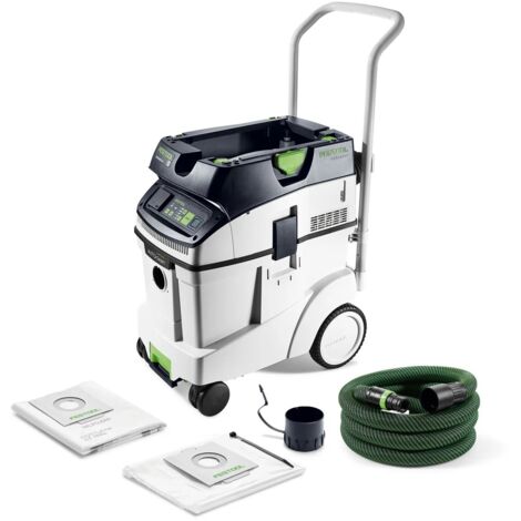 Festool – Aspirateur mobile CLEANTEC CTM 48 EI AC – 1 200 W – Dépression max 24 000 Pa – Bac 48 l – Pour chantiers humides et poussières fines - CTM 48 EI AC