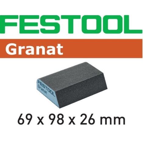 Festool – Éponge de ponçage grain 120 pour bois dur – Dimensions 69x98x26 mm – Boite de 6 – Pour ponçage de laques et peintures