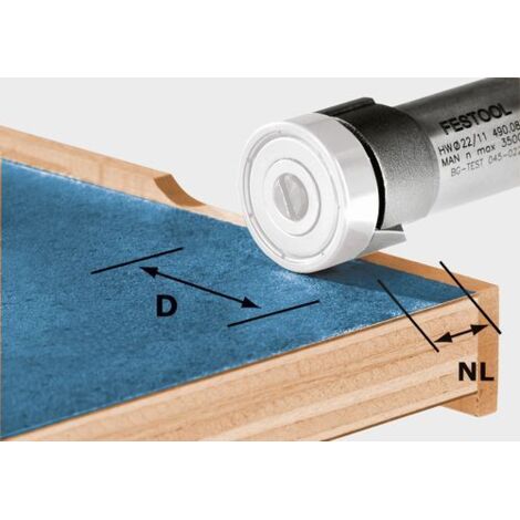 Festool – Fraise à affleurer 22mm pour bois massif – Longueur tige 8mm – Compatible OFK 500 – 490085 - 8-OFK