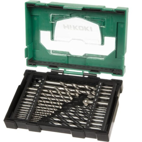 Hikoki – Foret à métaux pour perceuse – Lot de 29 mèches et fraises à chanfreiner – Pour perçage précis – 40030031 (1/3)