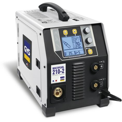 GYS – Poste à souder MIG-MAG 210A – Soudage sans gaz – Réglage manuel et synergique – Écran LCD – Protection contre surtensions