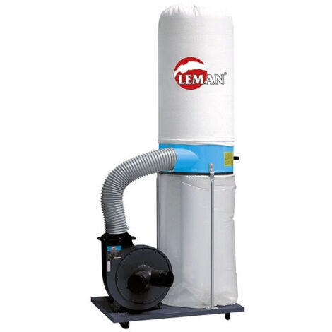 Leman – Aspirateur à copeaux 1500W – Débit 30,4 m3/min – Tension triphasée – Sac de récupération 150L – Hélice acier riveté - ASP152T (1/5)