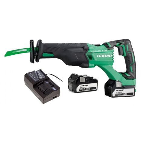 Hikoki – Scie sabre 120mm 18V 5Ah Li-Ion Brushless – Coffret avec 2 batteries 5Ah – Moteur Brushless pour coupe précise – Chargeur inclus - CR18DBLWJZ (1/5)