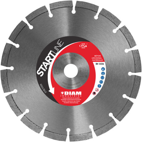 DIAM Disque diamant Ø230 béton armé - TSPRO230 - 230 mm - x 1 - 2.4 mm - 22,23 mm (1/2)