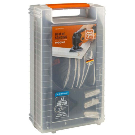 Fein – Set d'accessoires de ponçage 63 pièces – Compatible outils multifonctions Starlock – Pour ponçage précis dans les coins et bords - 35222967040