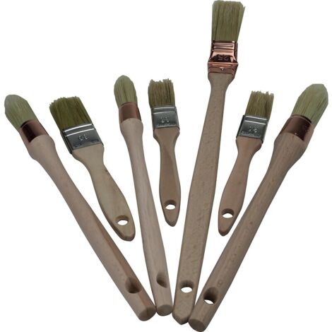 L'Outil Parfait – Lot de 7 brosses mixtes pour peinture – Soies naturelles et fibres synthétiques – Manches en bois verni – 2758000