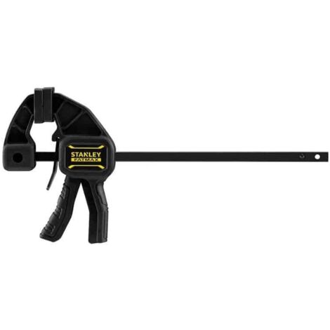 Stanley – Serre-joint S mini 120mm – Capacité de serrage 15 kg/m2 – Patins de protection amovibles – Rail en acier et corps en nylon renforcé