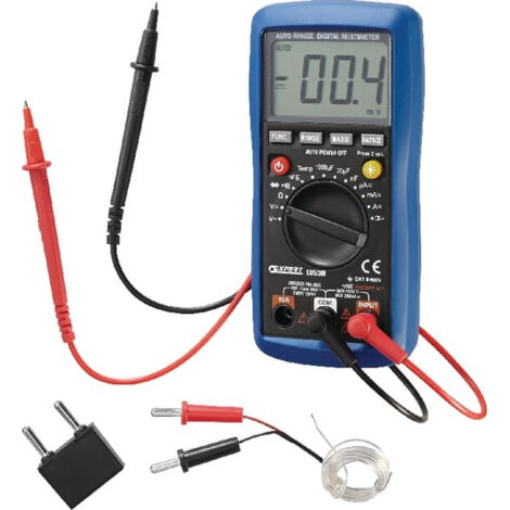 Expert – Multimètre numérique CAT II 250V – Voltmètre AC/DC 0-250V – Ohmmètre 0-20MΩ – Écran LCD rétro éclairé – Testeur de polarité (1/4)