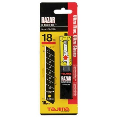 Tajima – Distributeur de 10 lames 18mm en acier trempé japonais – Épaisseur 0,5mm – Tranchant exceptionnel pour coupe précise - LCB50RBC (1/6)