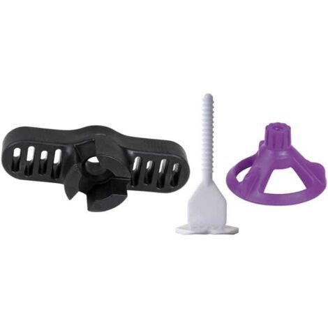 Sidamo – Croisillons auto-nivelants à vis 3 mm – Système pour carrelage jusqu'à 20 mm d'épaisseur – Lot de 100 croisillons et écrous – Poignée de serrage incluse